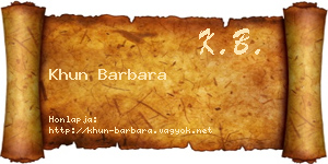 Khun Barbara névjegykártya